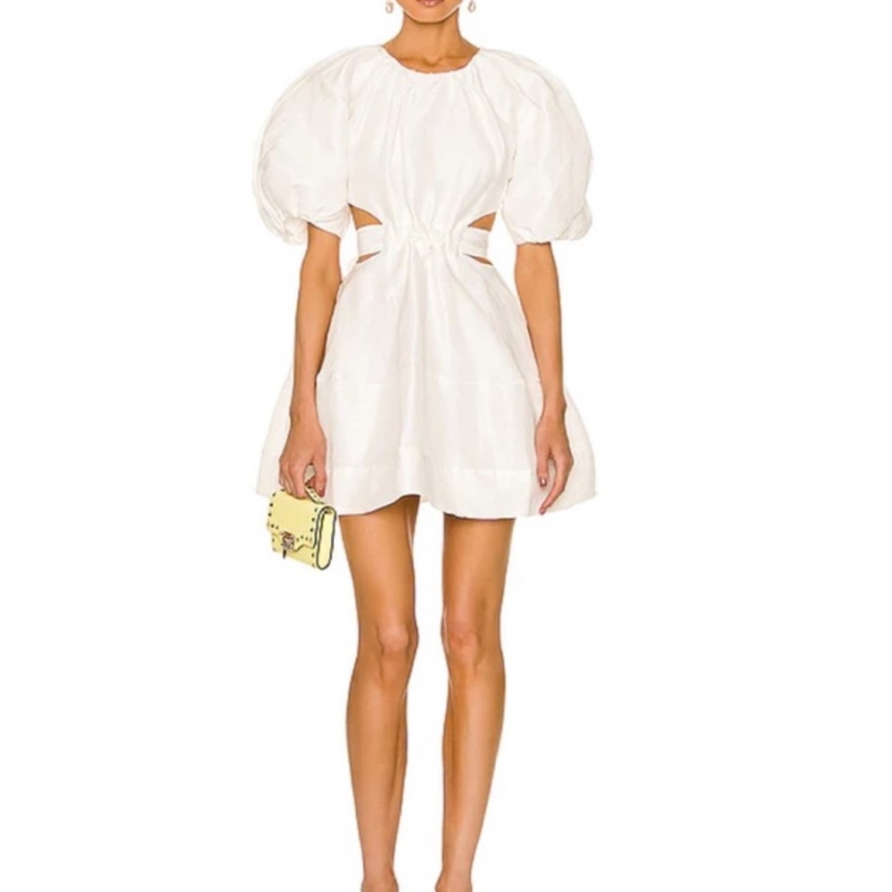 Aje Psychedelia Mini Dress- White, bridal, engagement, reception, graduation